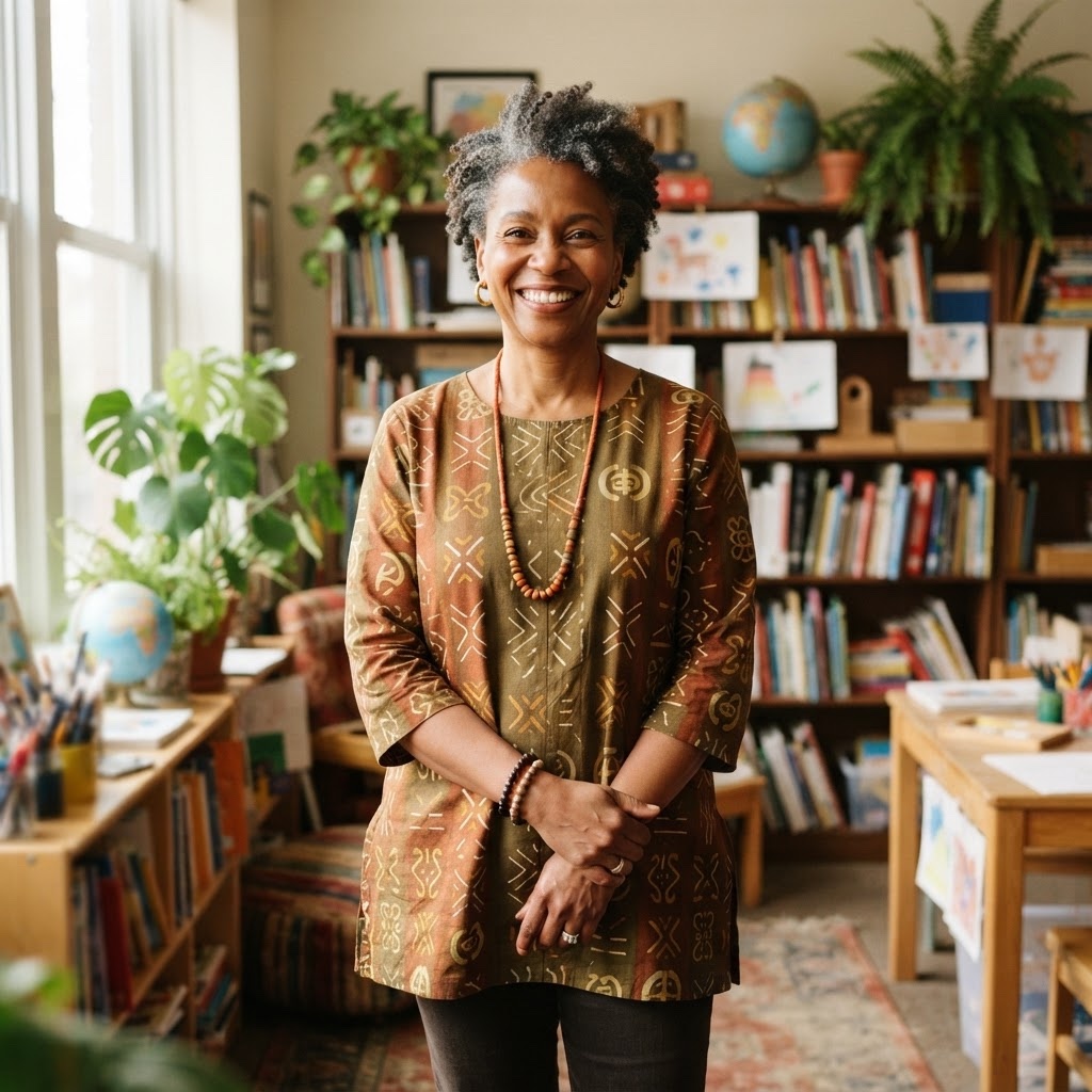 Auntie Amara, warm guide and gifted education specialist at The Gifted Village